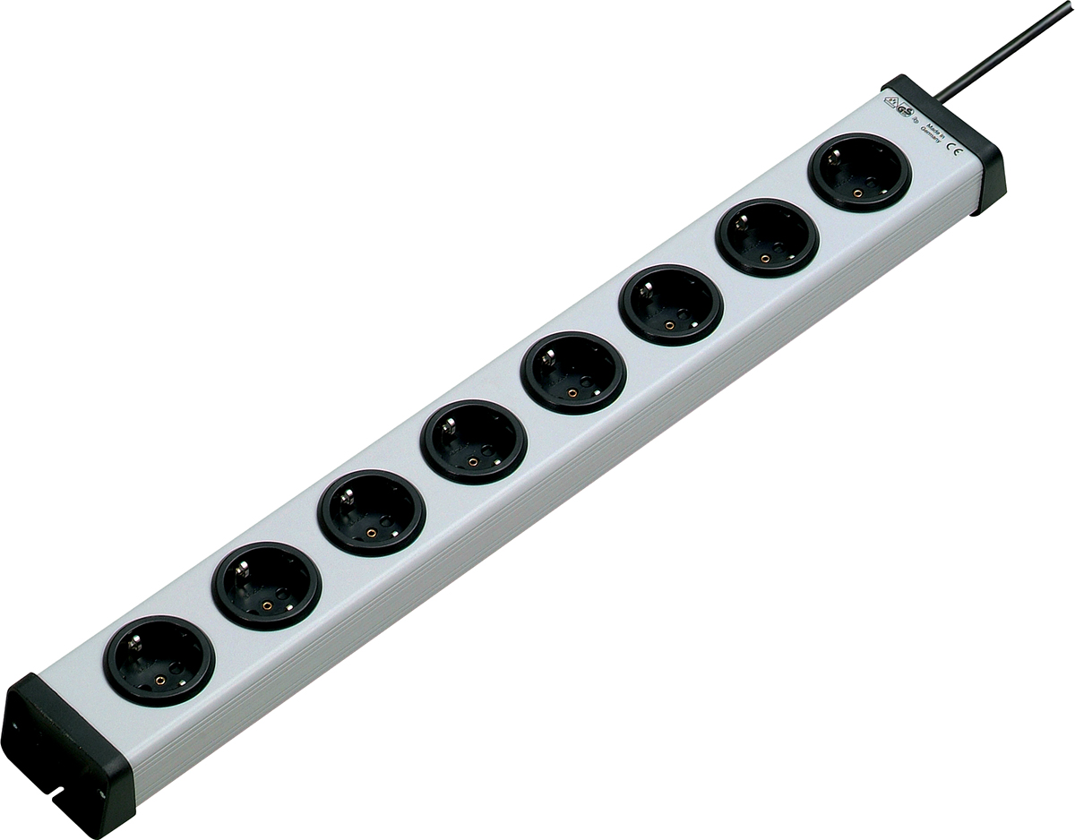 Bodo Ehmann Type F 8 Gang Socket Bar, 1.5m Cable, 16A, 250V ac