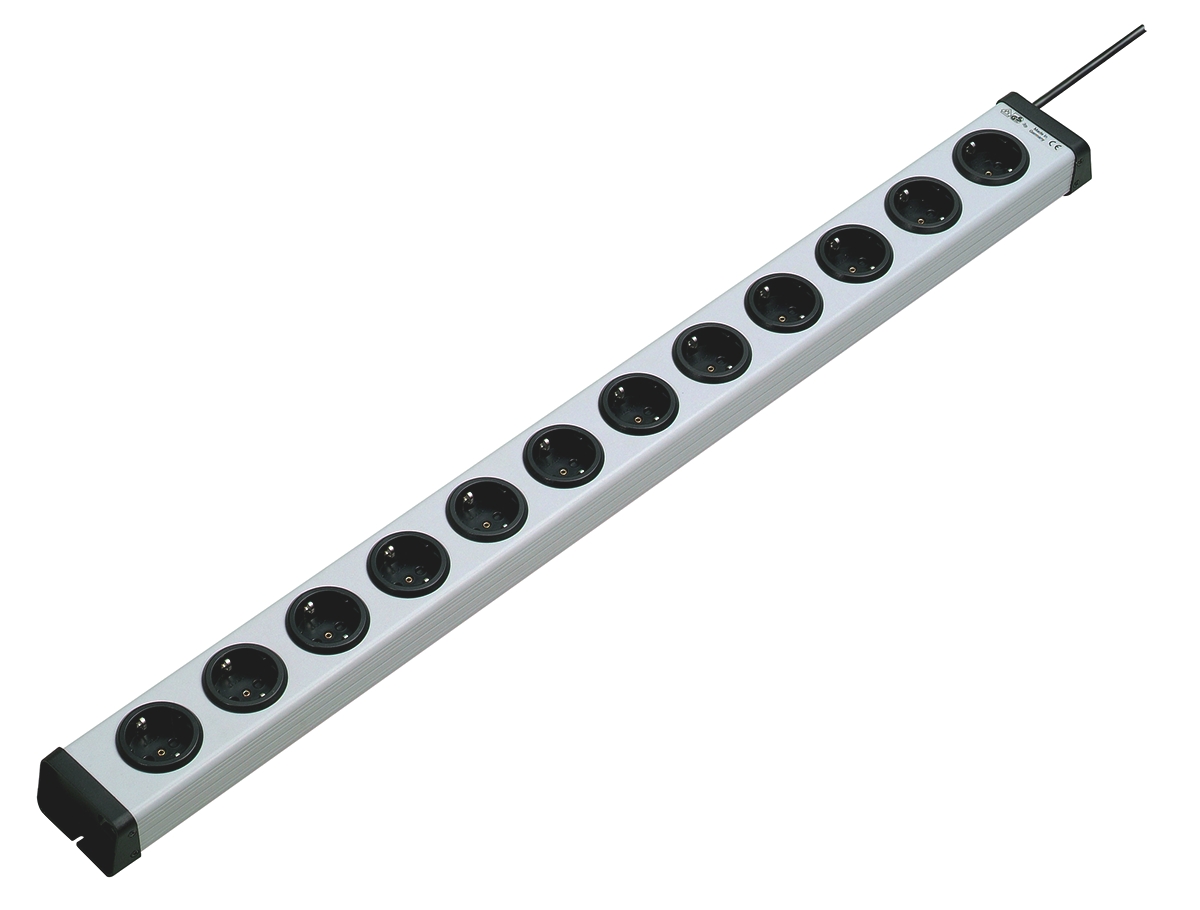 Bodo Ehmann Type F 12 Gang Socket Bar, 1.5m Cable, 16A, 250V