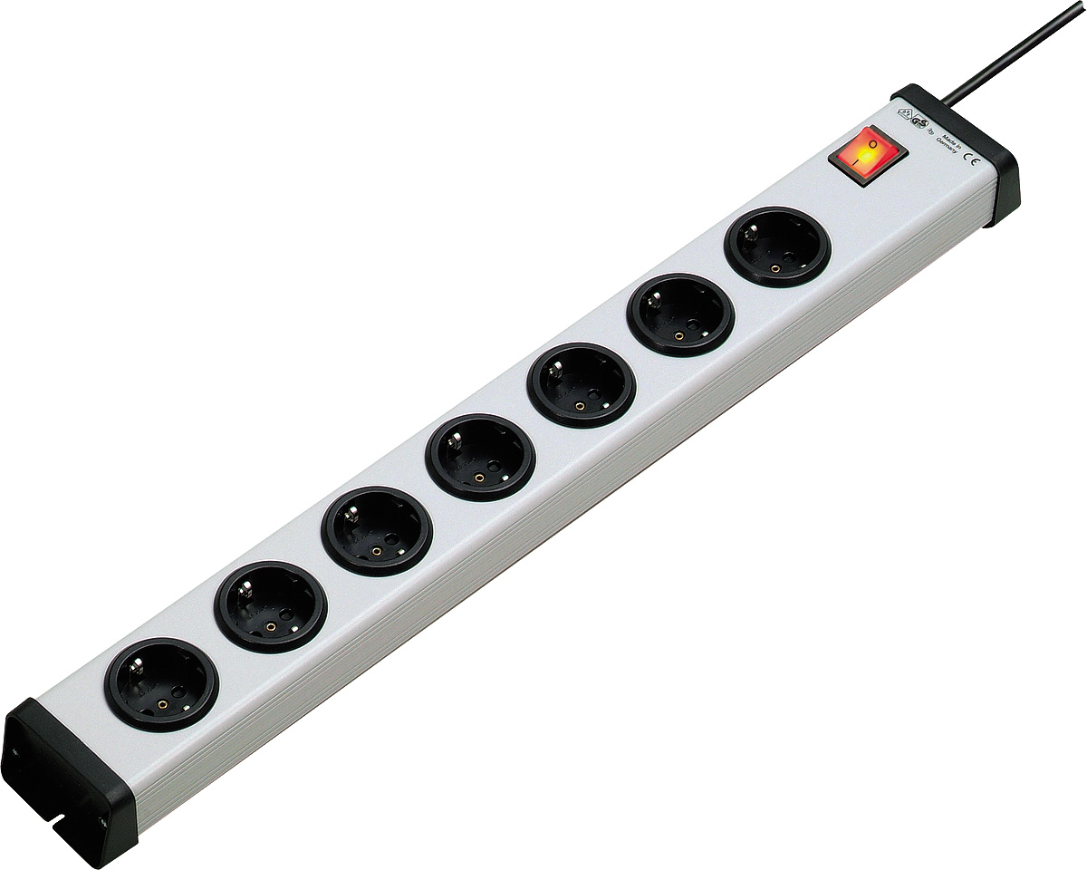 Bodo Ehmann Type F 7 Gang Socket Bar, 1.5m Cable, 16A, 250V