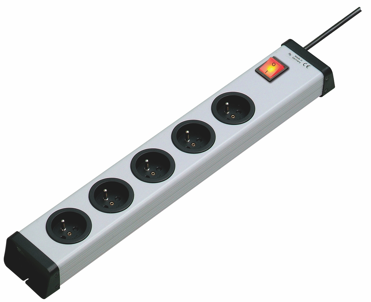 Bodo Ehmann Type E 5 Gang Socket Bar, 1.5m Cable, 16A, 250V