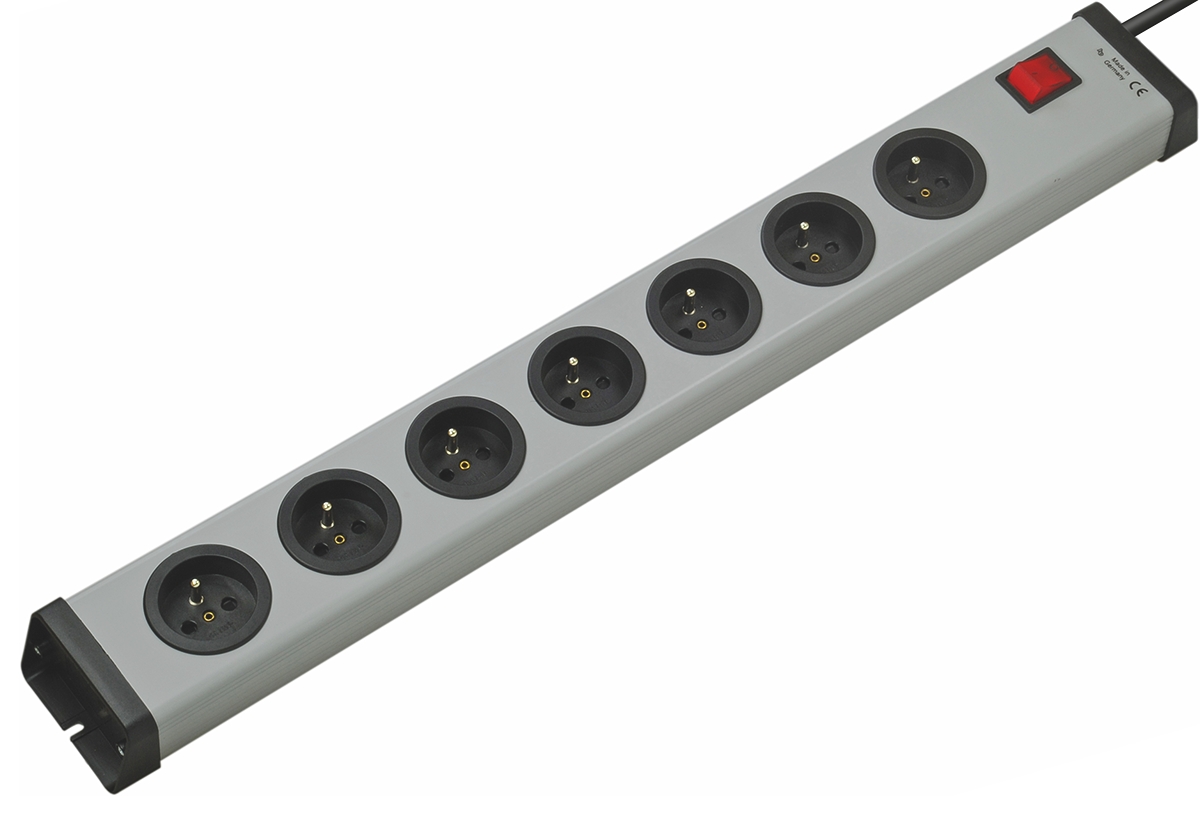 Bodo Ehmann Type E 7 Gang Socket Bar, 1.5m Cable, 16A, 250V