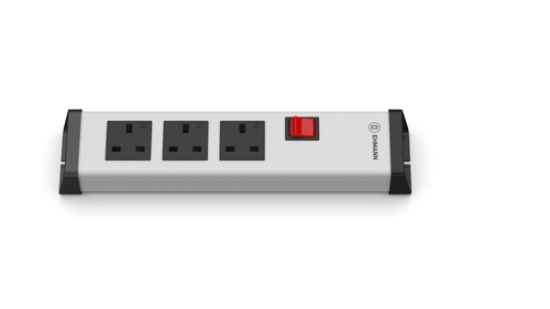 Bodo Ehmann Type G 3 Gang Trailing Socket & Power Distribution, 1.5m Cable, 16A, 230V