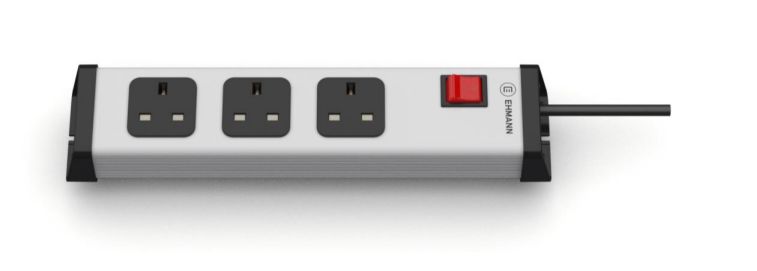 Bodo Ehmann Type G 3 Gang Socket Bar, 1.5m Cable, 13A, 230V Fused