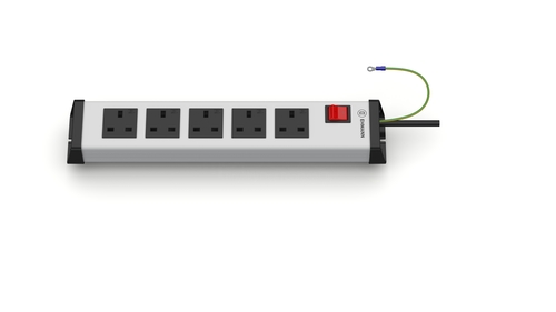 Bodo Ehmann Type G 5 Gang Trailing Socket & Power Distribution, 1.5m Cable, 16A, 230V