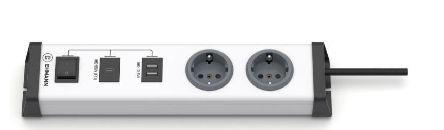 Bodo Ehmann USB, Type F - German Schuko 4 Gang Socket Bar, 1.5m Cable, 16A, 230V