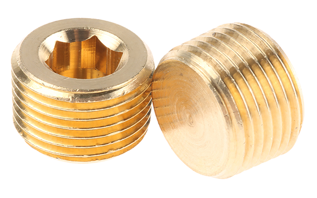 Legris Pneumatic Fitting Brass Pipe Fitting Threaded Plug, Male R 3/8 in