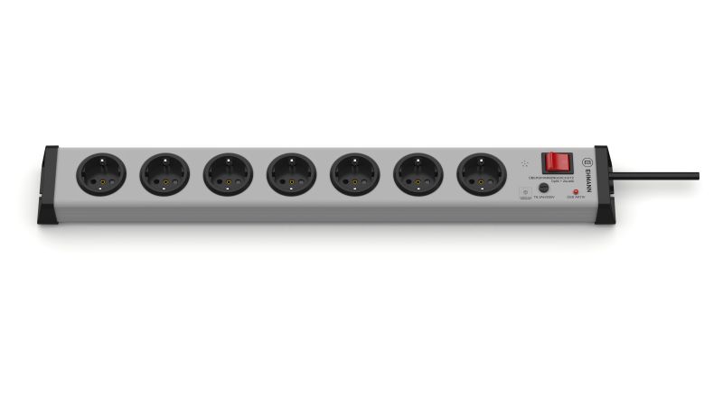 Bodo Ehmann Type F - German Schuko 7 Gang Socket Bar, 1.5m Cable, 16A, 230V