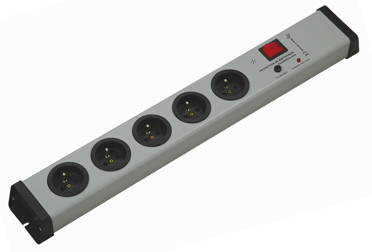 Bodo Ehmann Type E 5 Gang Socket Bar, 1.5m Cable, 16A, 250V Surge Protection