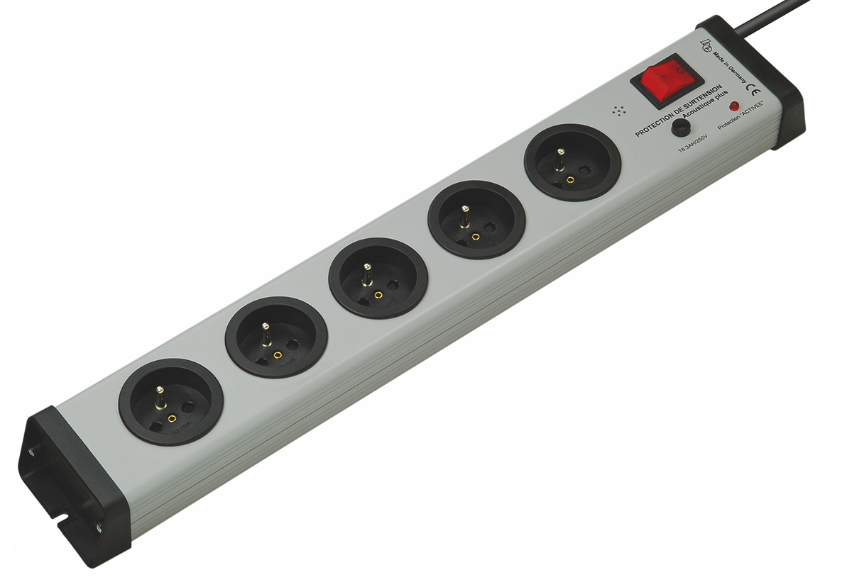 Bodo Ehmann Type E 5 Gang Socket Bar, 1.5m Cable, 16A, 250V Surge Protection