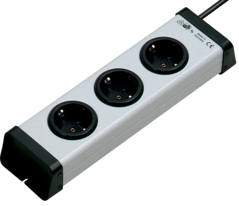 Bodo Ehmann Type F 3 Gang Socket Bar, 3m Cable, 16A, 230V RCD Protected