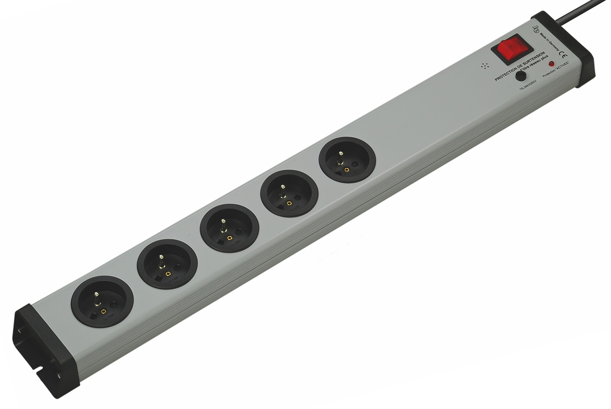 Bodo Ehmann Type E 5 Gang Socket Bar, 1.5m Cable, 16A, 250V Surge Protection