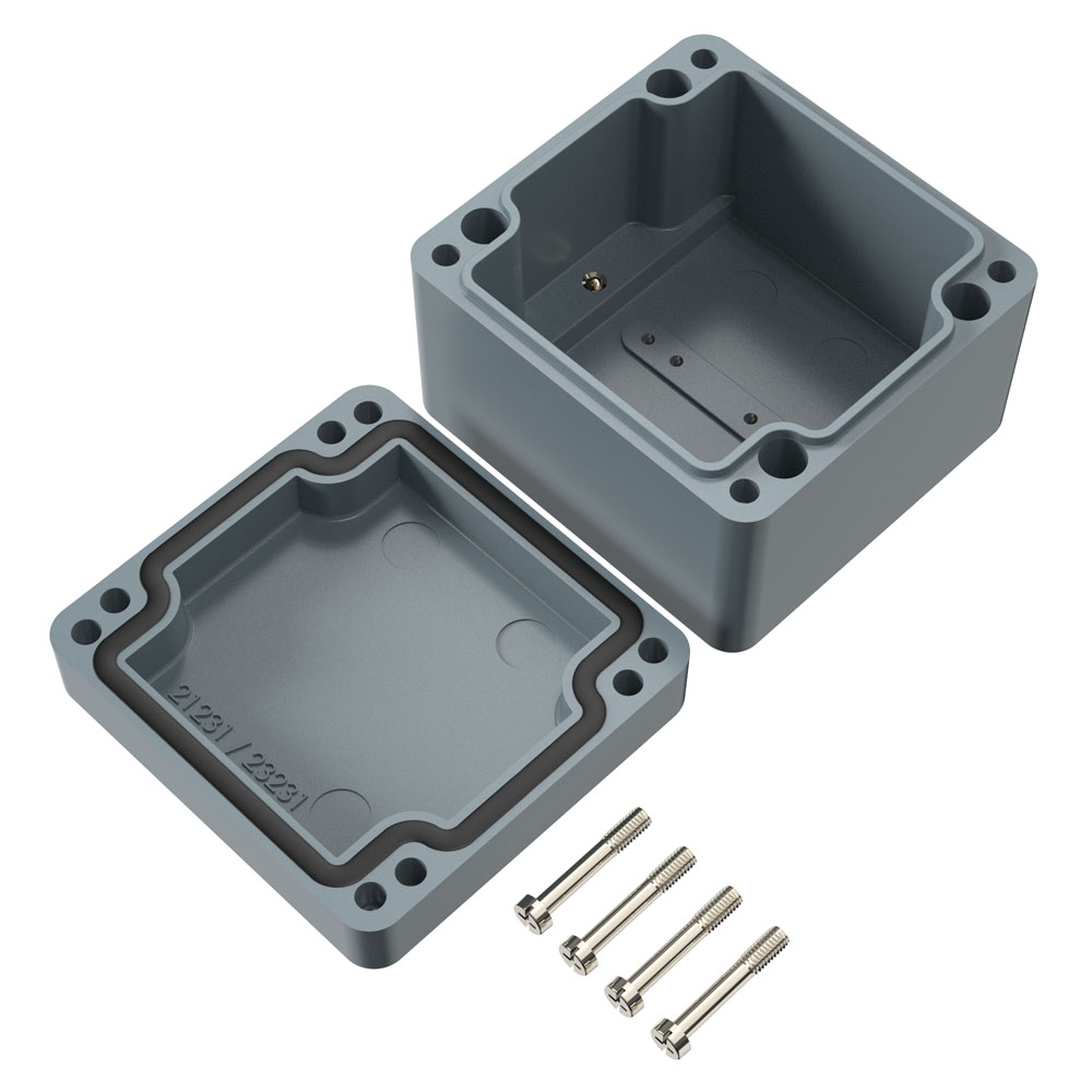 020808060 Rose Polyester Standard Series Grey Fibreglass Reinforced Polyester Enclosure, IP66, IK08 80 mm, 80 mm, 75 mm
