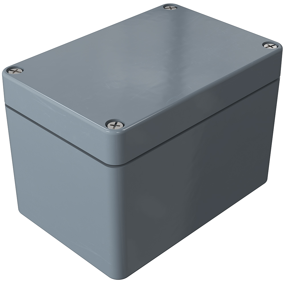 Rose Polyester Standard Series Grey Fibreglass Reinforced Thermoset Polyester, Graphite Enclosure, IP66, IK08 75.5 mm,