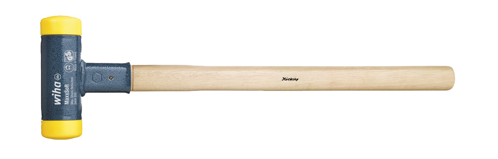 Wiha Polyurethane Head Dead Blow Hammer with Hickory Wood Handle, 436 g