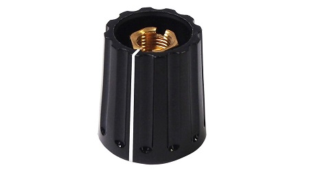 Elma Potentiometer Knob 10 mm, 021-2320 4 mm, Black