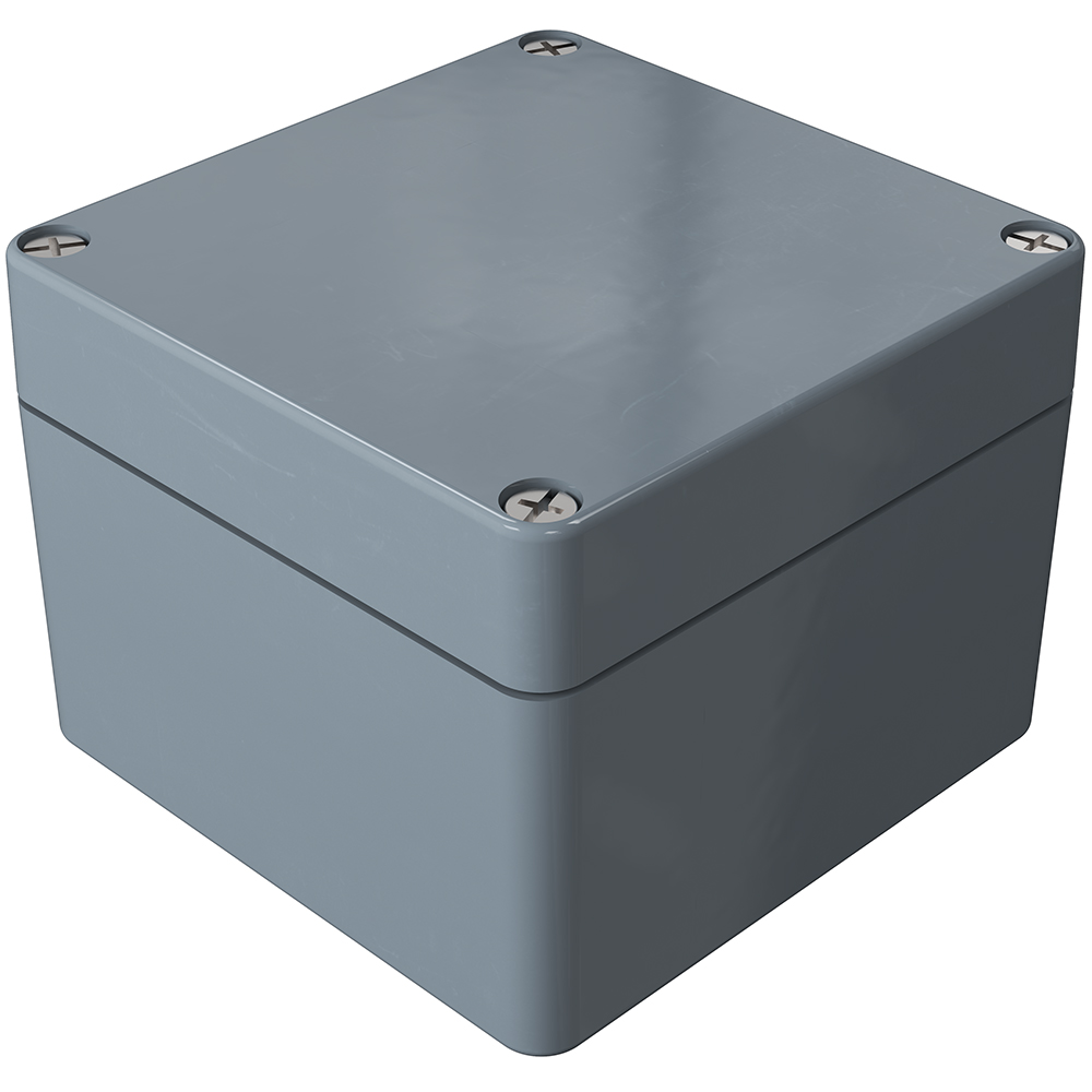 Rose Polyester Standard Series Grey Fibreglass Reinforced Thermoset Polyester, Graphite Enclosure, IP66, IK09 90 mm, 122