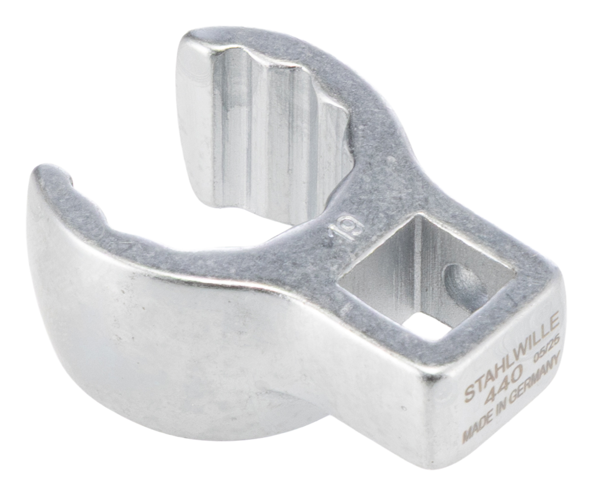 02190019 STAHLWILLE Crow Foot Crow Ring Spanner, 17 x 19 mm Insert, Spanner Size 19 mm L.40 mm, Chrome Finish