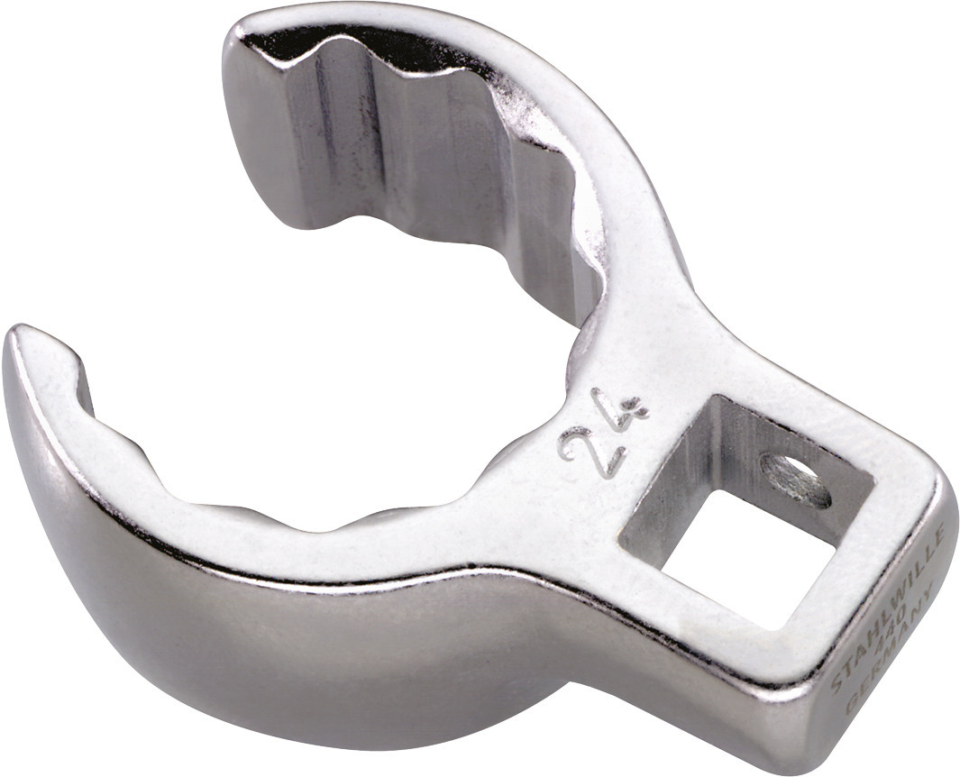 STAHLWILLE Square Ring Spanner, 3/8 in Insert, 24 mm, Chrome Plated Finish