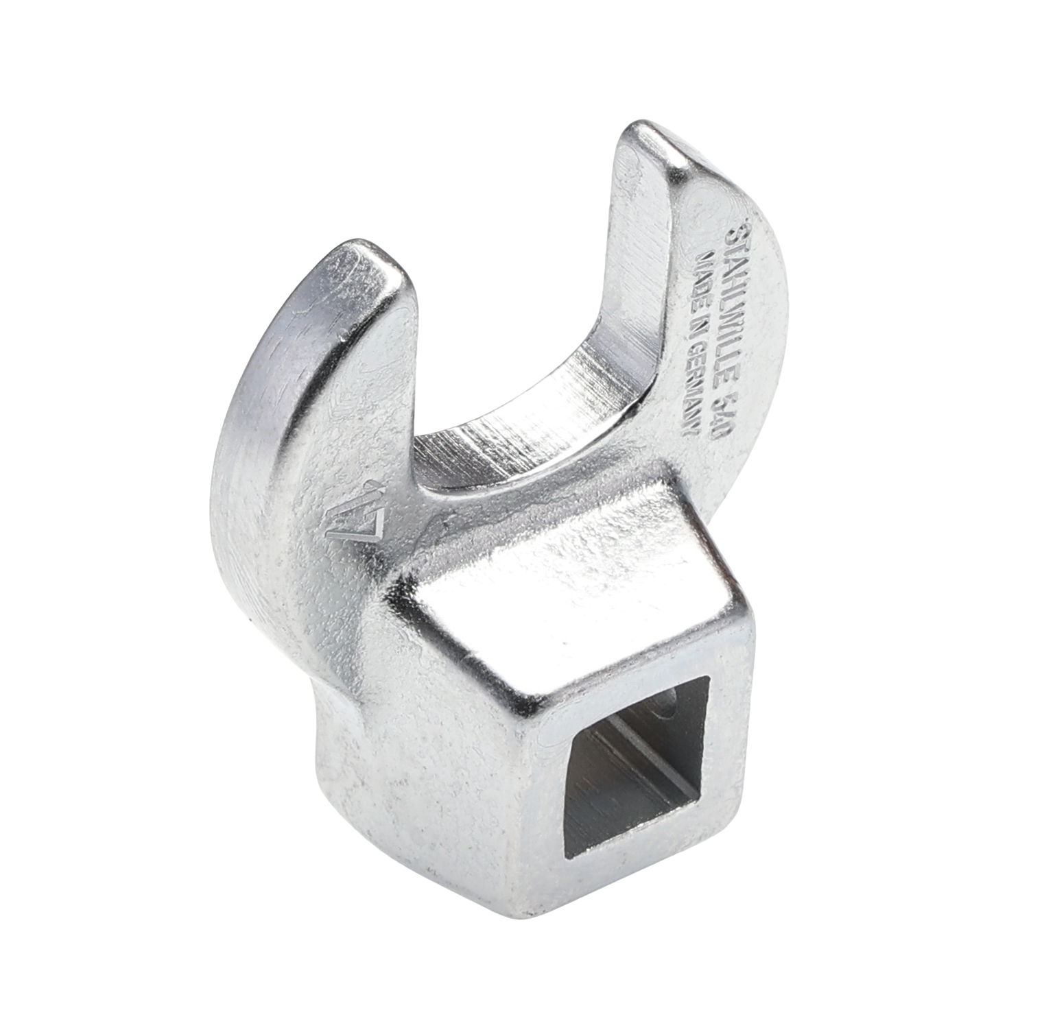 STAHLWILLE Crow Foot Spanner Head, 3/8 in Insert, 17 mm, Chrome Finish