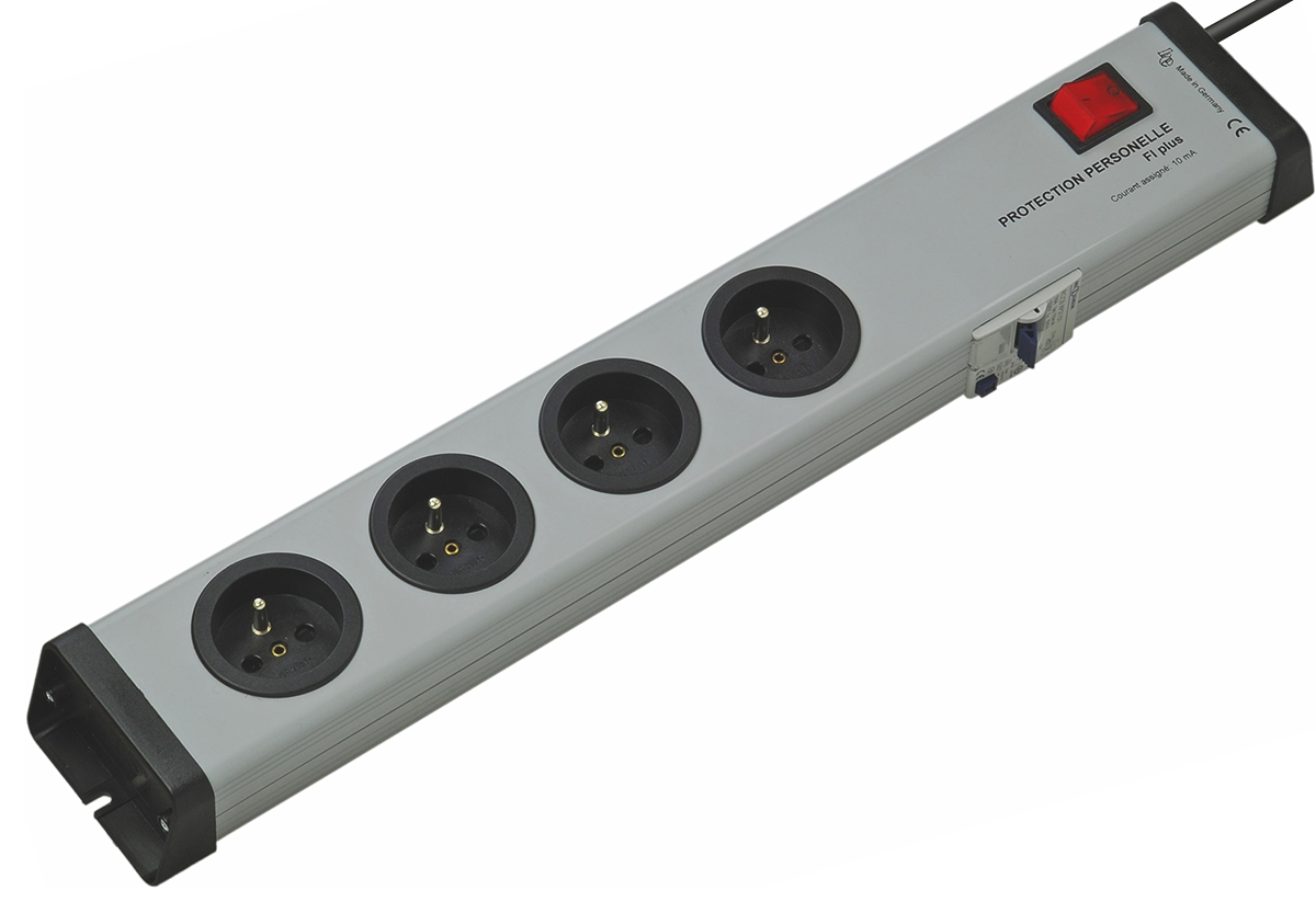 Bodo Ehmann Type E 4 Gang Socket Bar, 1.5m Cable, 16A, 250V RCD Protected