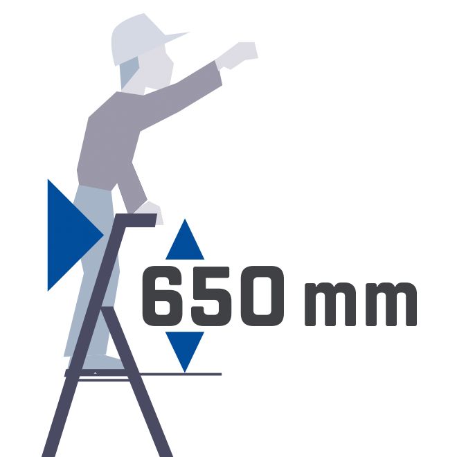 02370003 TUBESCA Anodised Aluminium 3 steps Step Ladder, 49m platform height, 66 m open length