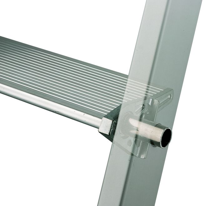 02370003 TUBESCA Anodised Aluminium 3 steps Step Ladder, 49m platform height, 66 m open length