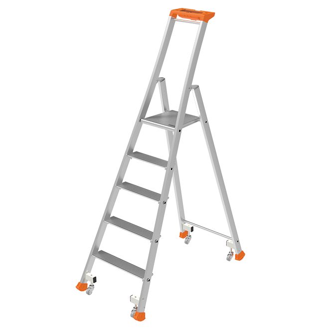 02370003 TUBESCA Anodised Aluminium 3 steps Step Ladder, 49m platform height, 66 m open length