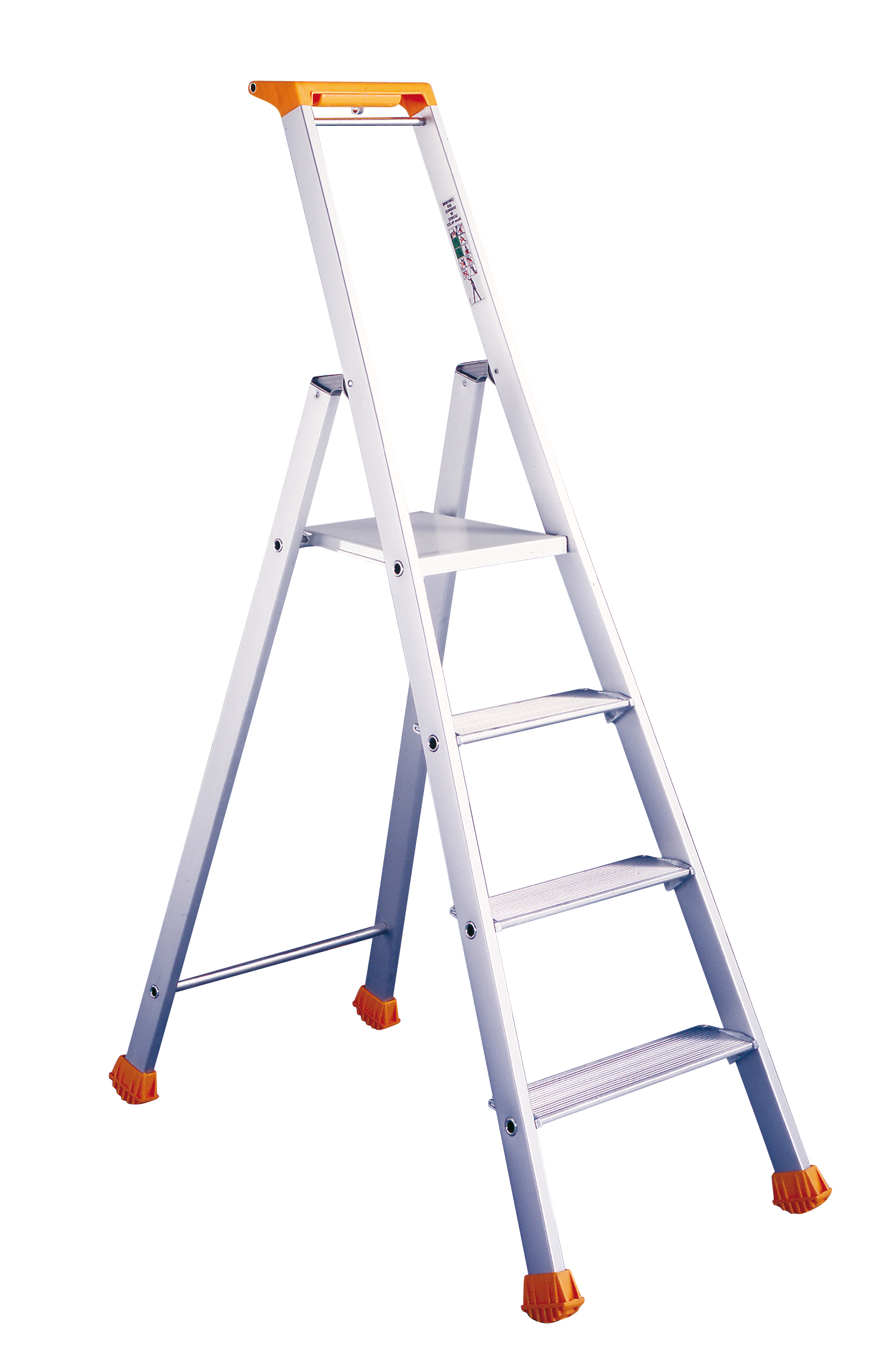 TUBESCA Anodised Aluminium 4 steps Step Ladder, 0.88m platform height, 1.54 m open length