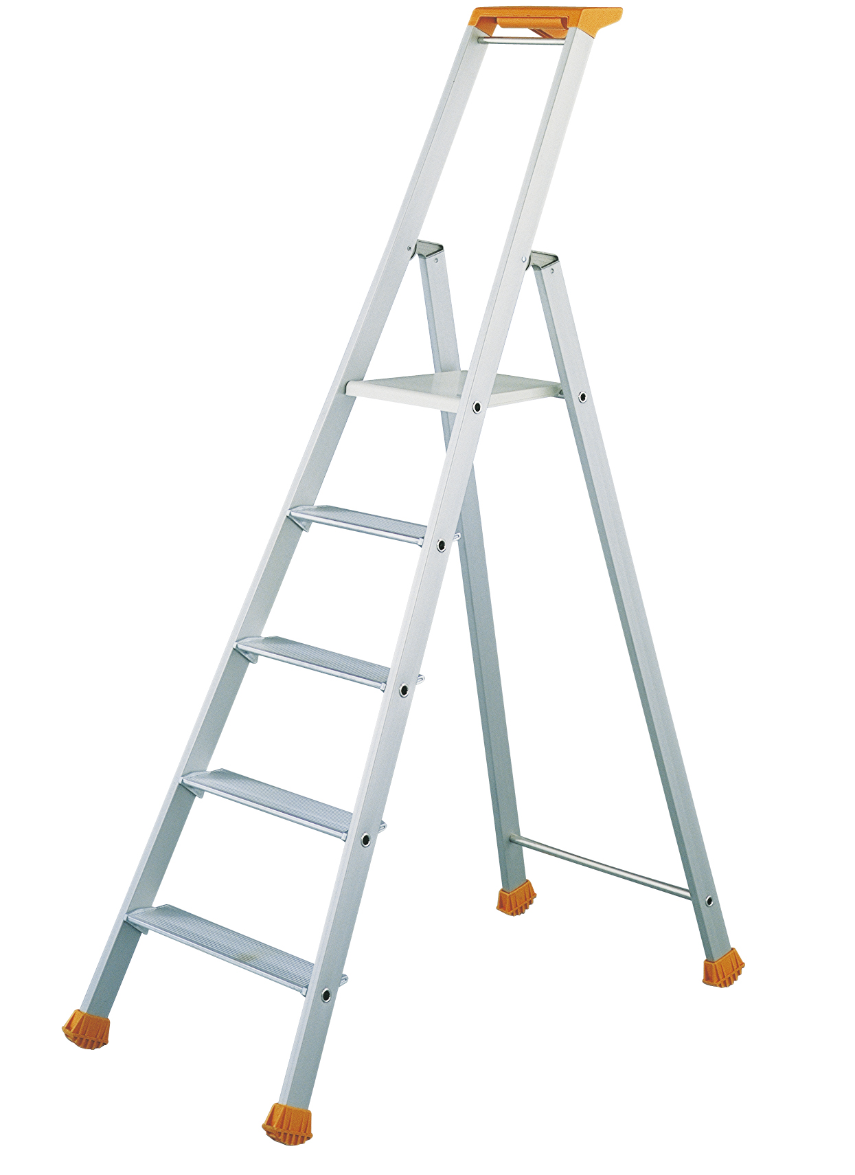 TUBESCA Anodised Aluminium 5 steps Step Ladder, 1.1m platform height, 1.75 m open length