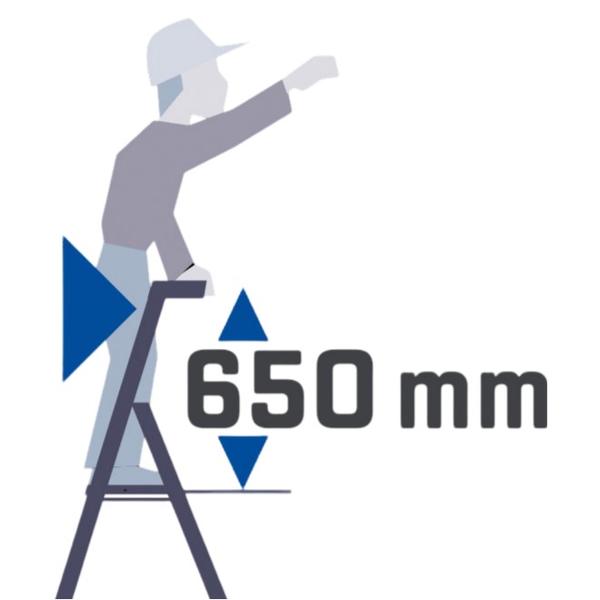 02370007 TUBESCA Anodised Aluminium 7 steps Step Ladder, 1.54m platform height, 2.19 m open length
