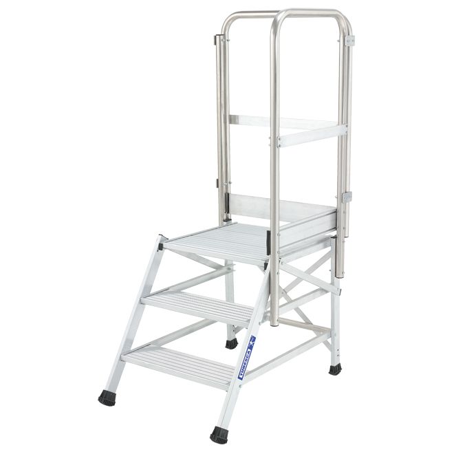 02374204 TUBESCA Aluminium Step Ladder, 1.25m platform height, 2.98 m open length