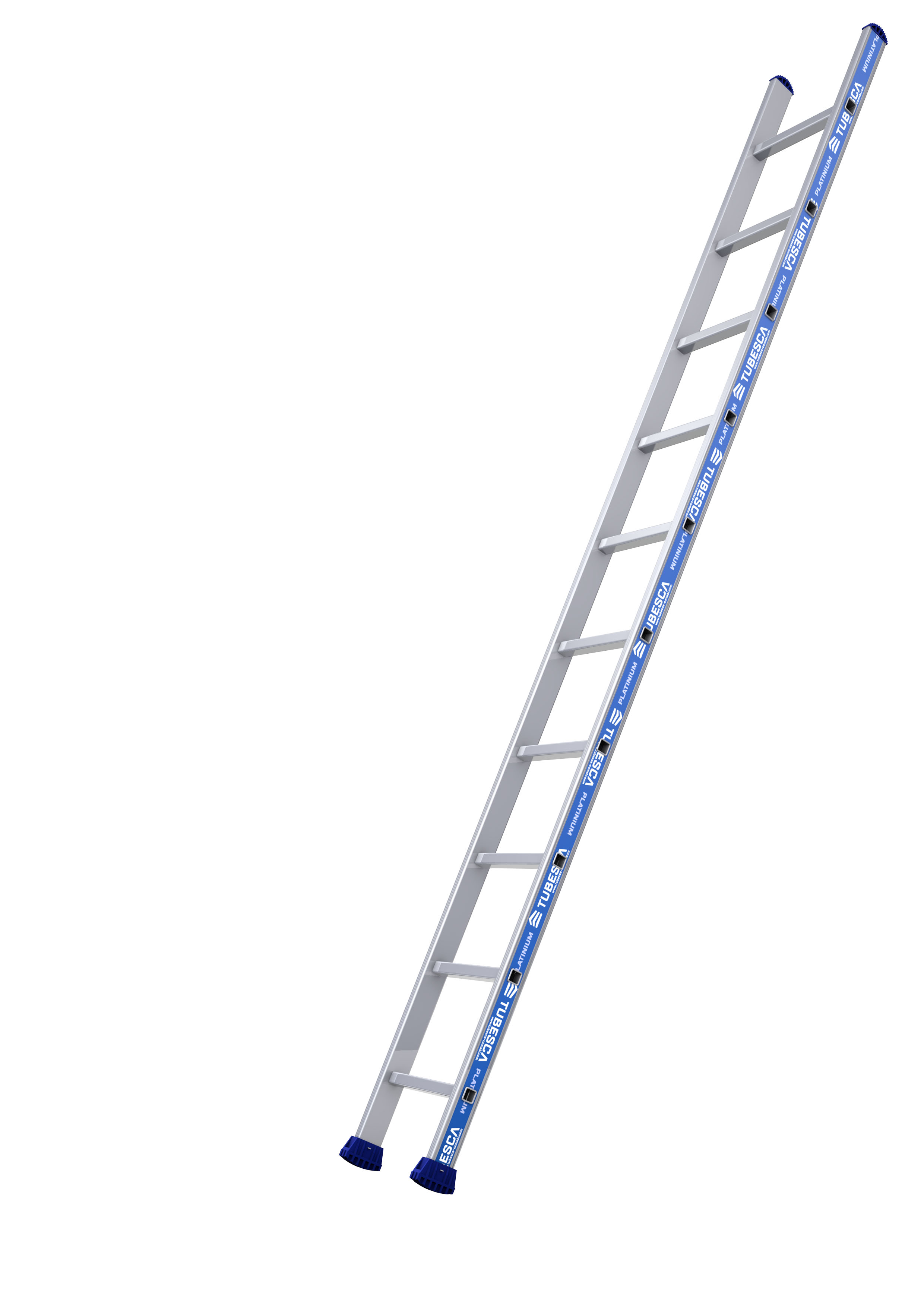 TUBESCA Aluminium 10 steps Ladder, 7.8m platform height, 2.97 m open length