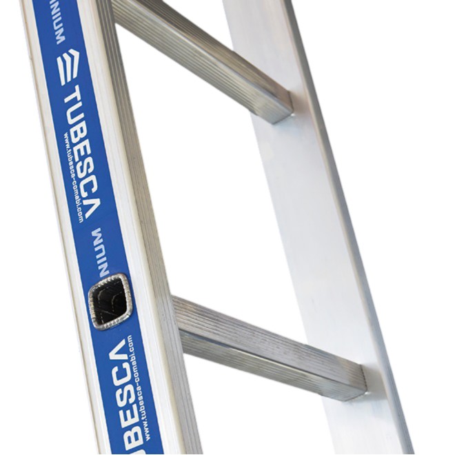02410210 TUBESCA Aluminium 10 steps Ladder, 7.8m platform height, 2.97 m open length