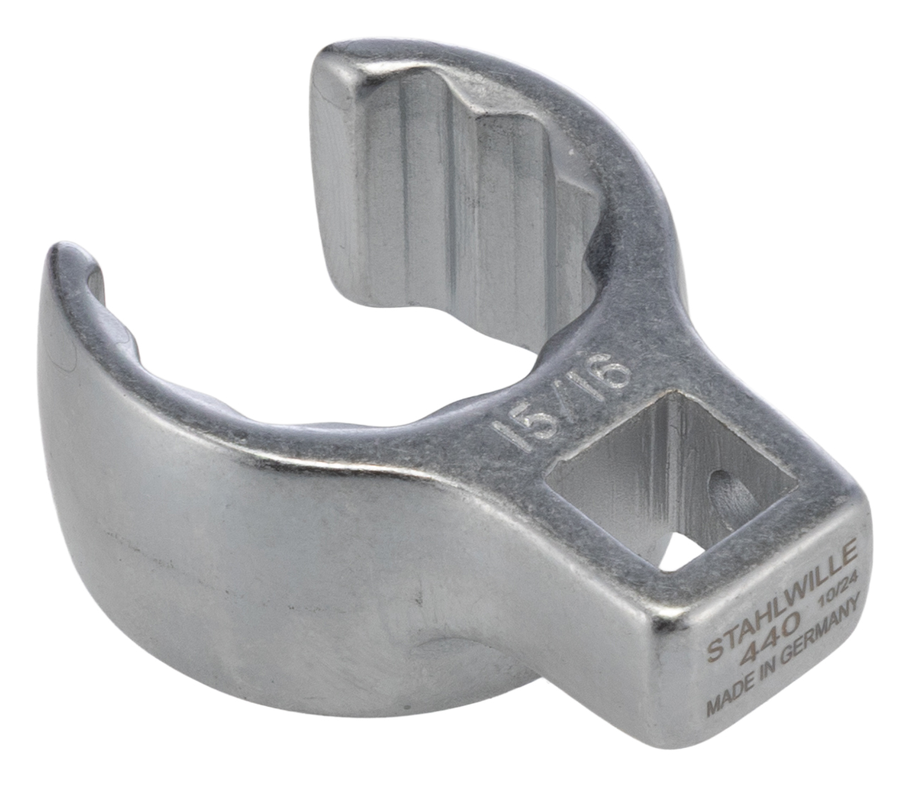 02490046 STAHLWILLE Crow Foot Spanner Head, 3/8 in Insert, 15/16 in, Chrome Finish