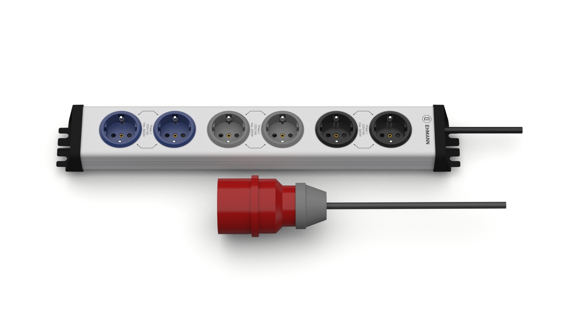 Bodo Ehmann Type F 6 Gang Socket Bar, 4.6m Cable, 16A, 230V