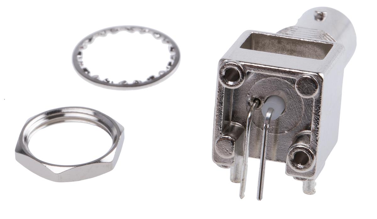 RS PRO, Jack PCB Mount BNC Connector, 75Ω, Through Hole Termination, Right Angle Body