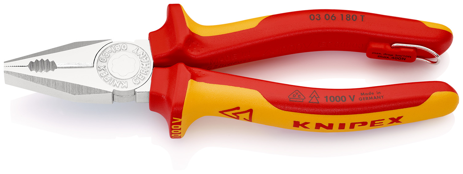 Knipex 1-Piece Combination Plier, 180 mm Overall VDE/1000V Approved