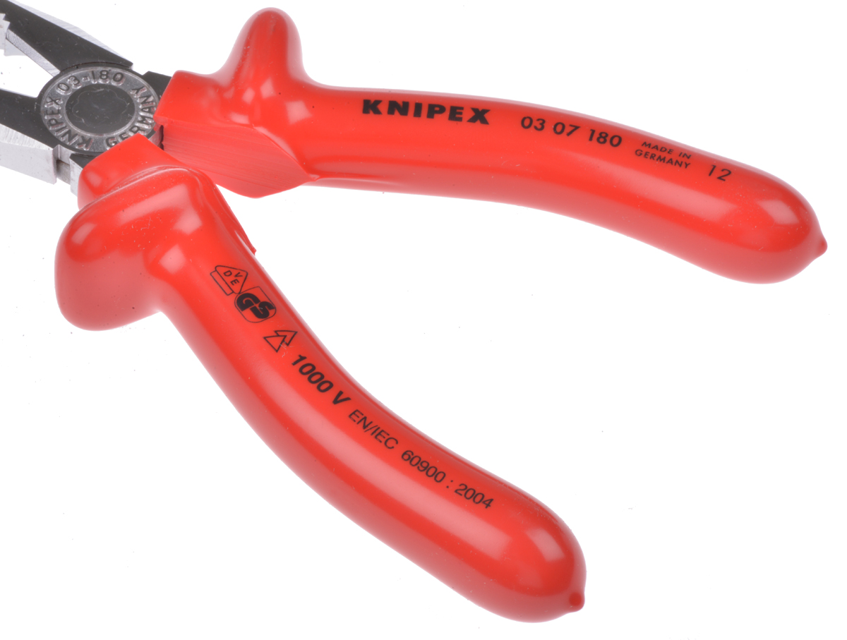 03-07-180 Knipex 1-Piece Combination Plier, 180 mm Overall VDE/1000V Approved