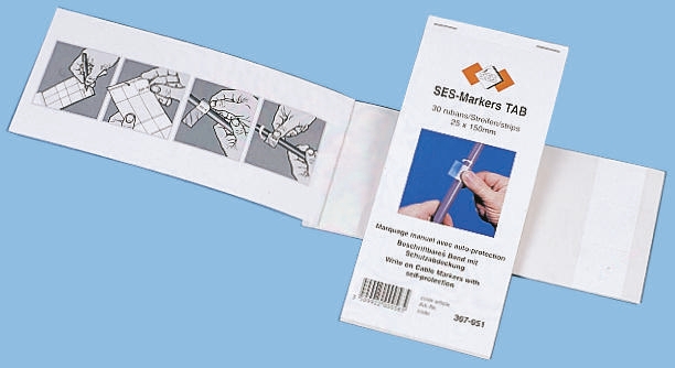 SES Sterling SES-TAB Cable Marker Book, Pre-printed "1 - 33, 0 - 43, W, L1, L2, D, C, L3, R, Blank, +, S, T, U, V, A, B,