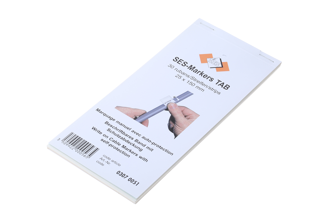 SES Sterling SES-TAB Cable Marker Book, 03070051000 V-0, UL94 80N/cm