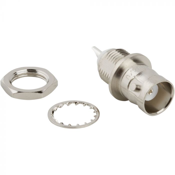 Amphenol RF Bulkhead Female BNC, 50 Ω, Straight Body Solder