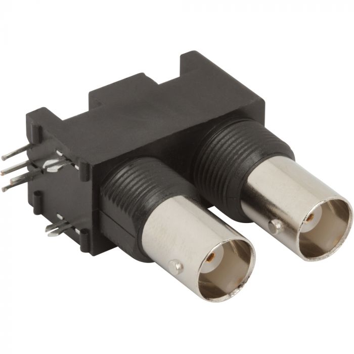 Amphenol RF Bulkhead Female BNC, 50 Ω, Right Angle Body Solder