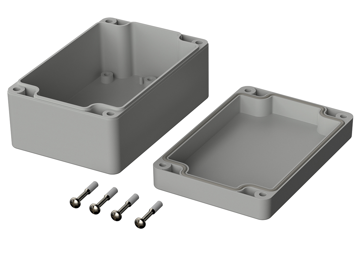 03215000 Bopla Euromas Series Grey ABS Enclosure, IP66 Flanged 55 mm, 120 mm, 80 mm