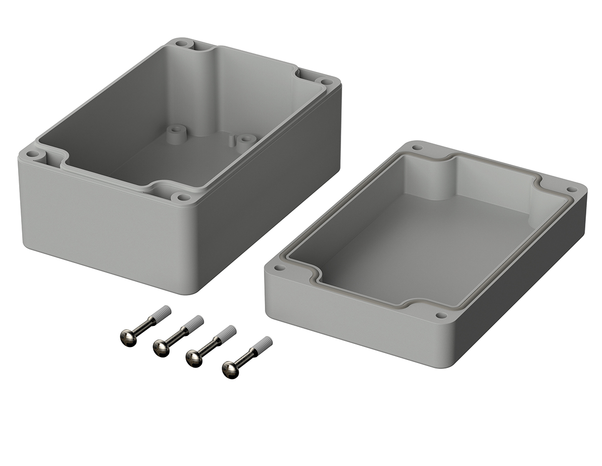 03217000 Bopla Euromas Series Grey ABS Enclosure, IP65 Flanged 55 mm, 122 mm, 120 mm