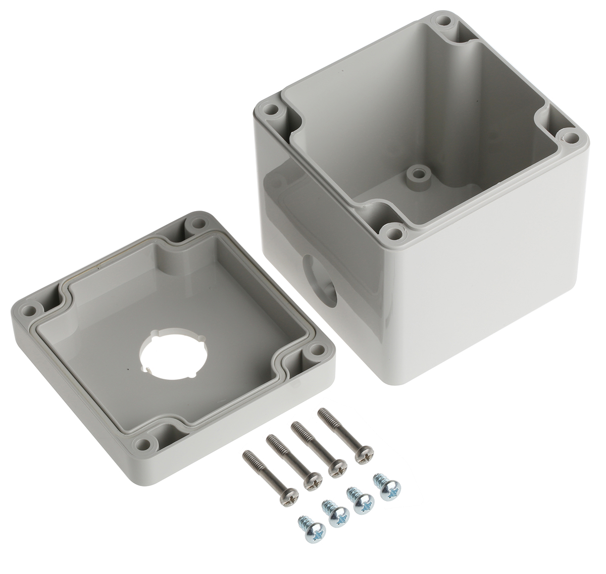 03225000b17 Bopla Light Grey Plastic Euromas Push Button Enclosure - 3 Hole 22 mm Diameter