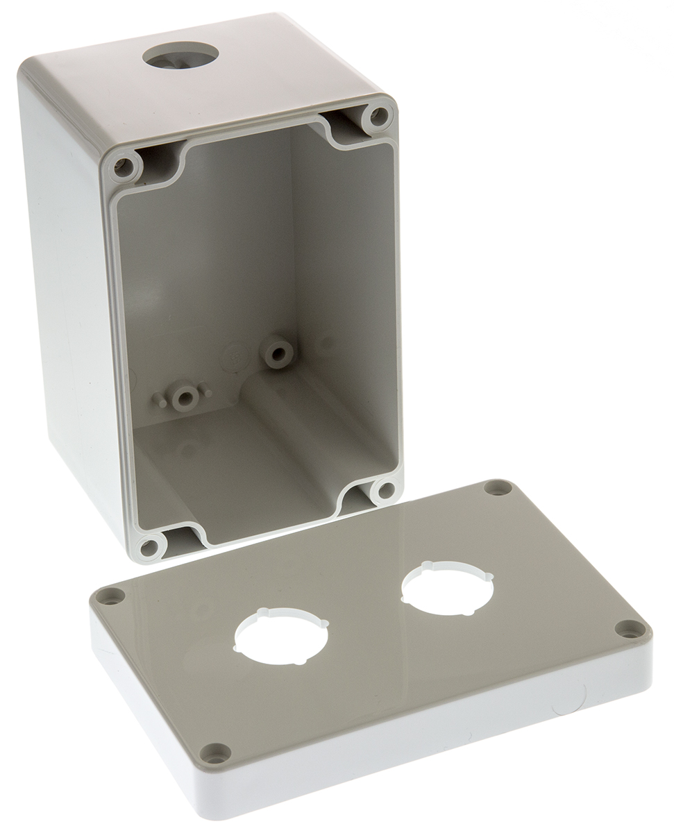 03226000b23 Bopla Light Grey Plastic Euromas Push Button Enclosure - 2 Hole 22 mm Diameter