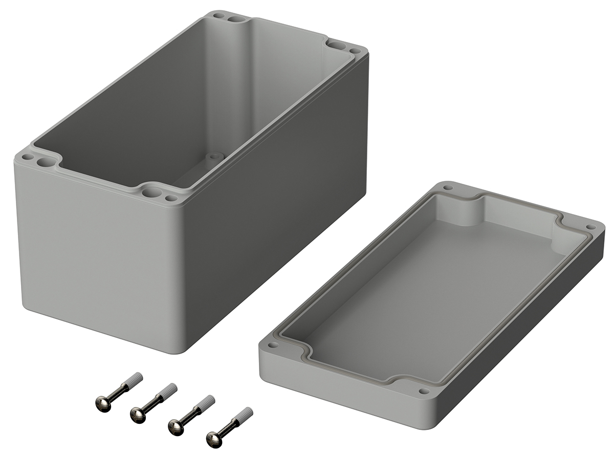 03231000 Bopla Euromas Series Grey ABS Enclosure, IP66 Flanged 85 mm, 160 mm, 80 mm