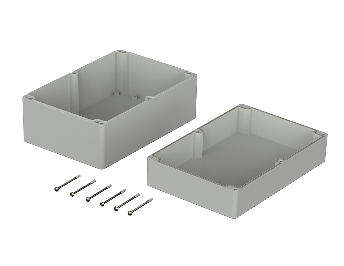 03243000 Bopla Euromas Series Grey ABS Enclosure, IP66 Flanged 120 mm, 240.3 mm, 160.3 mm