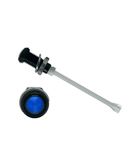 RHD-910-F6PZB67PR Bivar, Panel Mount Vertical LED Light Pipe, Blue Round Lens