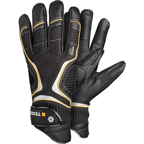 Tegera TEGERA Black Leather Work Gloves, Size 8
